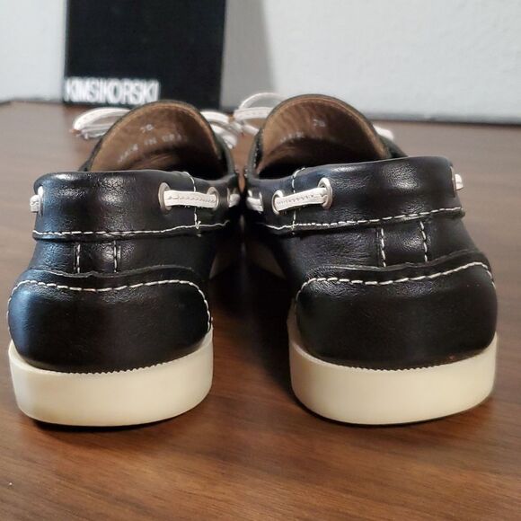David Richard Ltd x Saks Fifth Avenue‎ Women's Black Leather Boat Deck Shoes 7B - Picture 3 of 9